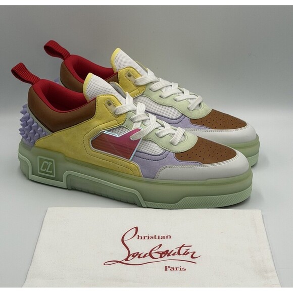 Christian Louboutin Calf Loubi Flat Sneakers Green/Lilac Size 43.5 EU; 10.5 US main image 11